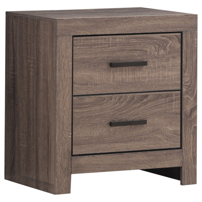 Brantford 2-Drawer Nightstand Coastal White, Brown