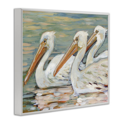«Pelican Trio Pond Reflection», art numérique par Susan Winget