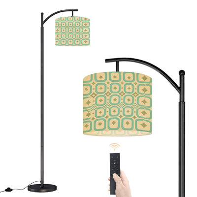 Arc Floor Lamp Retro Abstract Atomic Era Seamless 1950s 1960s 1970s modern Floor Lamps with Remote LED Lights Adjustable Lamp Shades Tall Standing Lamps for Reading Office Living Room