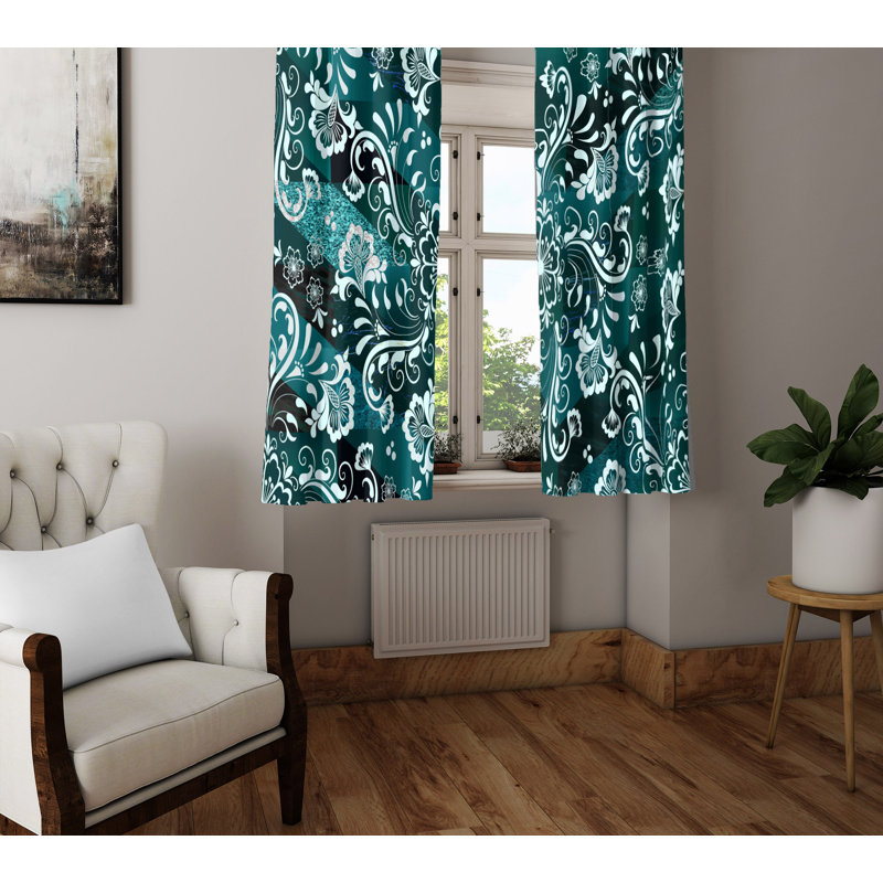 Panneaux de rideaux semi-transparents à motif floral, L 20 po x L 52 po