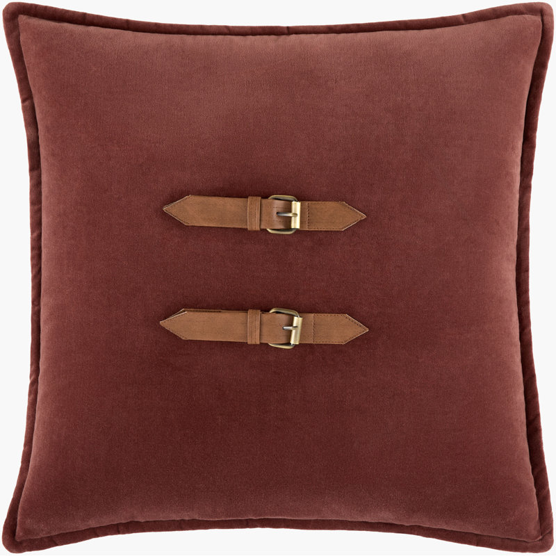 Galey Alix x Livabliss Nikolaus Accent Pillow, Square 20", Duck Down, Brown