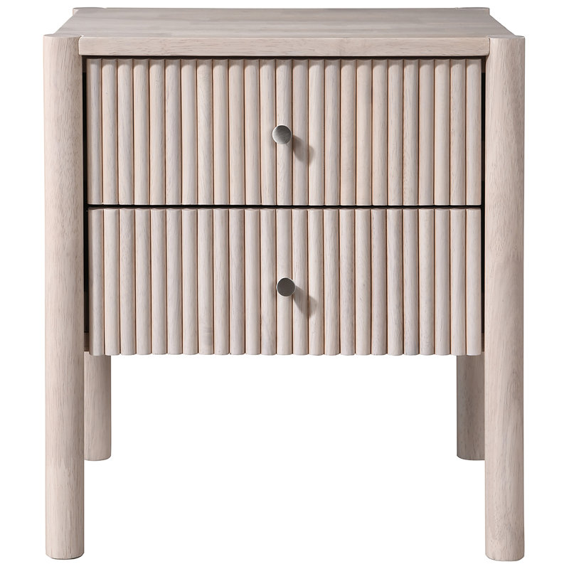 Kivo Solid Wood Nightstand, Natural