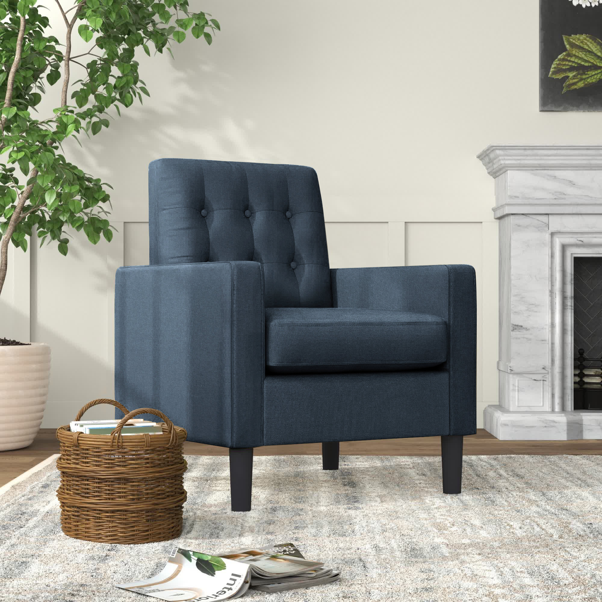 Lark Manor Mahershala 28.5" Wide Tufted Polyester Armchair & Reviews ...