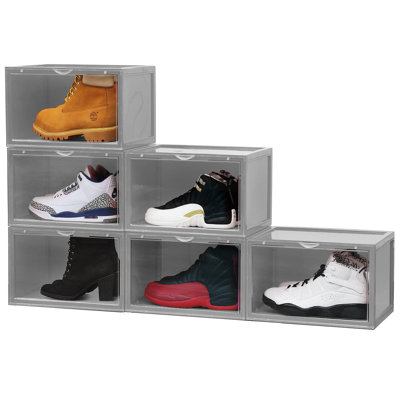 6 Pair Stackable Shoe Storage Cabinet