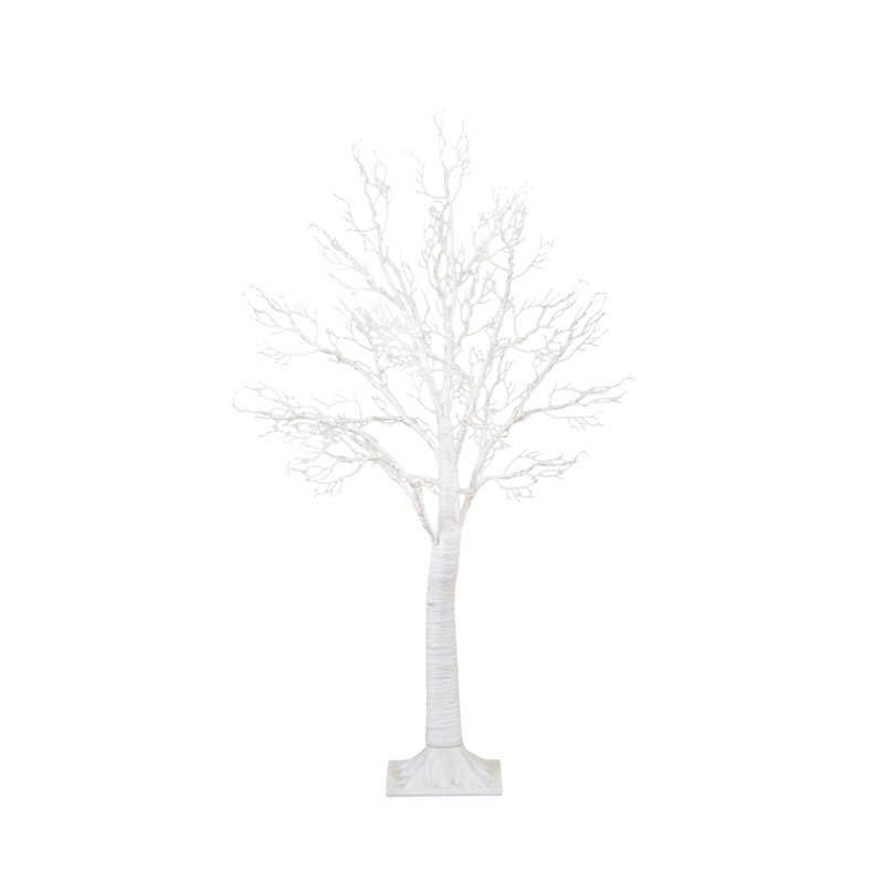 4 pi Arbre pré-éclairé blanc pré-éclairé avec 160 lumières DEL blanc chaud