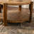 Medieval modern style coffee table, two-tier round coffee table with storage rack