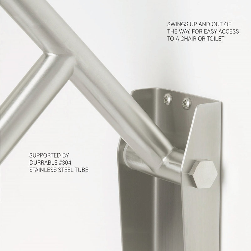 Barre d'appui pivotante 30 po, Acier inoxydable