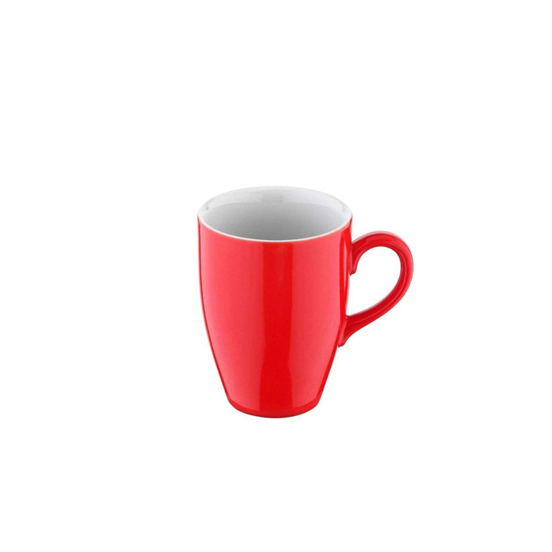 Ensemble de grandes tasses élégantes en porcelaine rouge (6 pièces), 2,8 x 2,8 x 3,5 pouces | 100% lavable au lave-vaisselle et au micro-ondes | Parfait pour le café, le thé et les boissons chaudes | Conception élégante et durable pour la maison ou le bureau