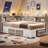 Corner Daybed Frame with 6 Drawers and Storage Bookcase Daybed with Charging Station and LED Lights-122632851-123467513