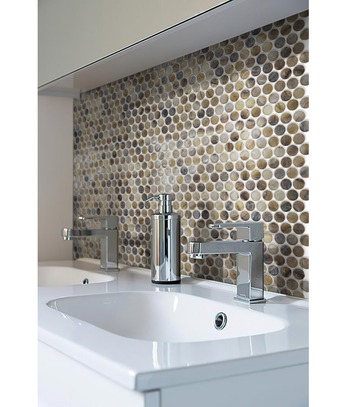 0.8 in. x 0.8 in. Glossy Tile, Mixed Gray