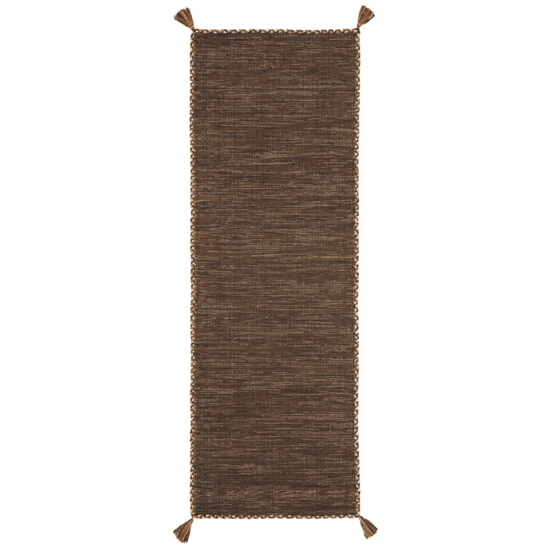 Tapis en coton tissé à la main Amaral, Tapis de couloir 2 pi 3 po x 6 pi