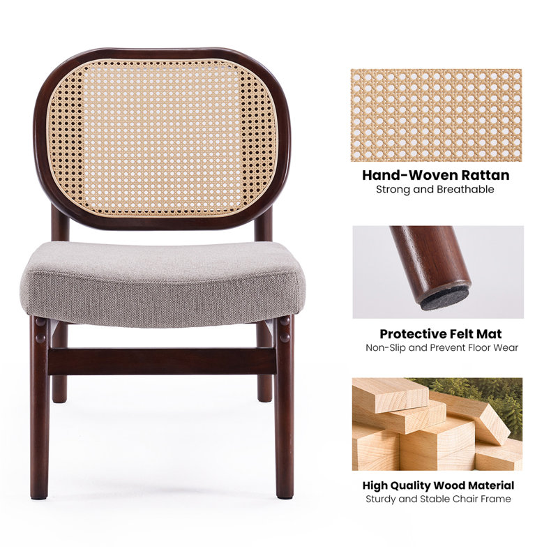 Fauteuil d'appoint en rotin, Kaki