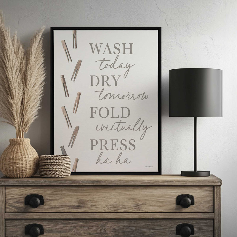 Laundry Schedule by lettered & lined Art Print, 12 W x 16 H, Framed Canvas, Black