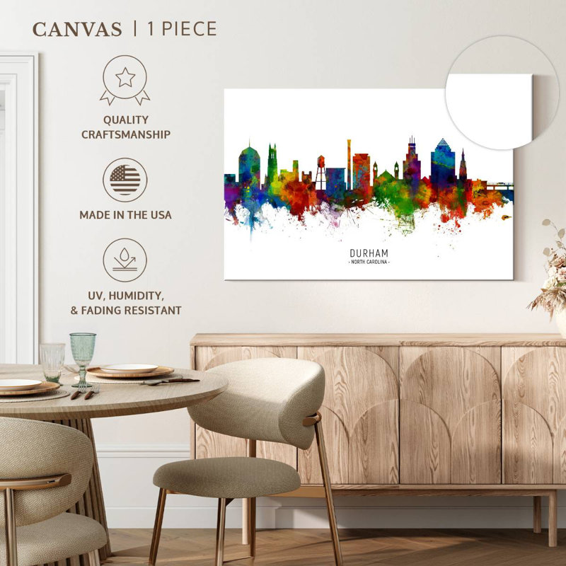 Durham North Carolina Skyline I, 20" H x 30" W