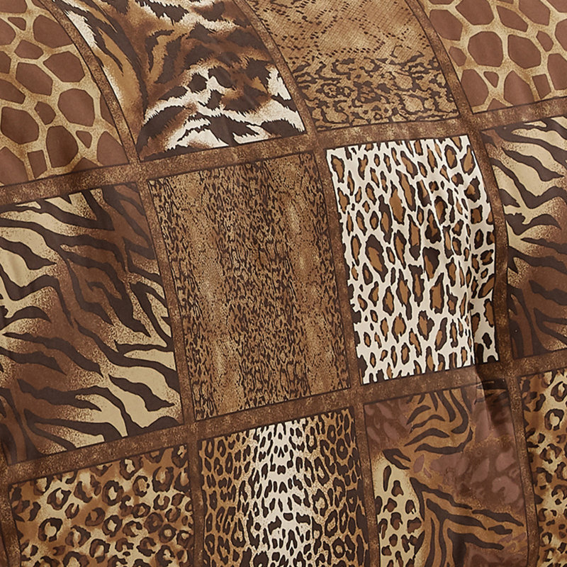Twin Size Chocolate Brown Animal Print Comforter Set