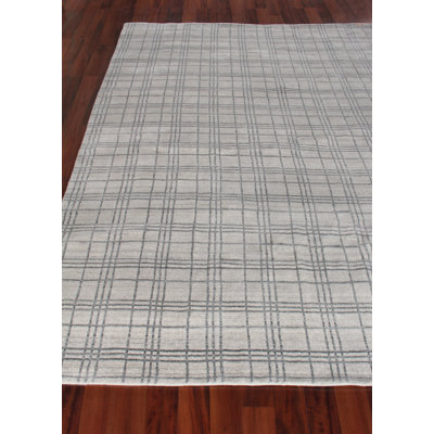 Fairbanks Plaid White/Light Silver/Gray Area Rug