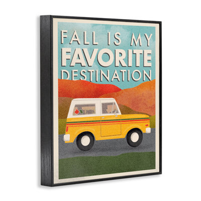 Vintage Fall Favorite Destination Framed Giclee, design by Jilly Jack Designs