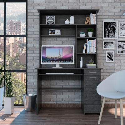 2-Drawer 7-Shelf Computer Desk With Hutch