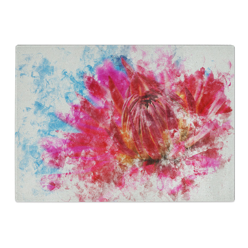 The Flower Watercolour Chopping Board, 20cm W x 28.5cm L
