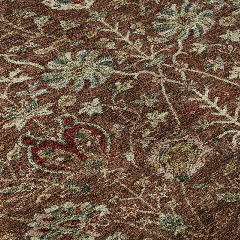 Premium Machine Washable Dahl AMF1085 Floral Rug, Rectangle 9' x 12'