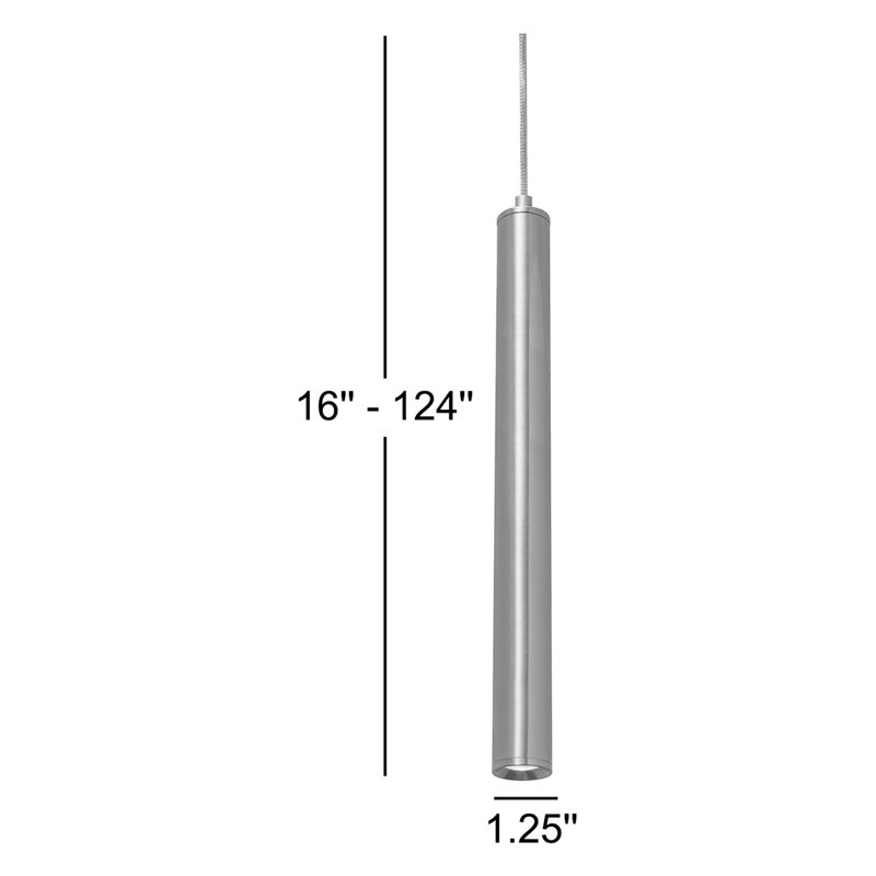 Luminaire suspendu cylindrique à 1 lumière DEL Emanee, Noir