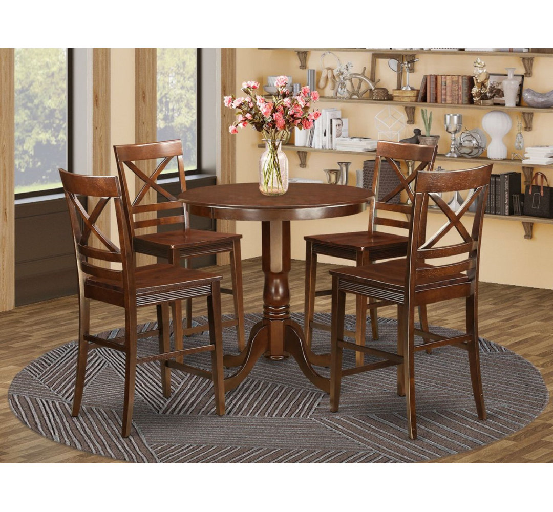 Grattan 4 - Person Solid Wood Dining Set Rosalind Wheeler 