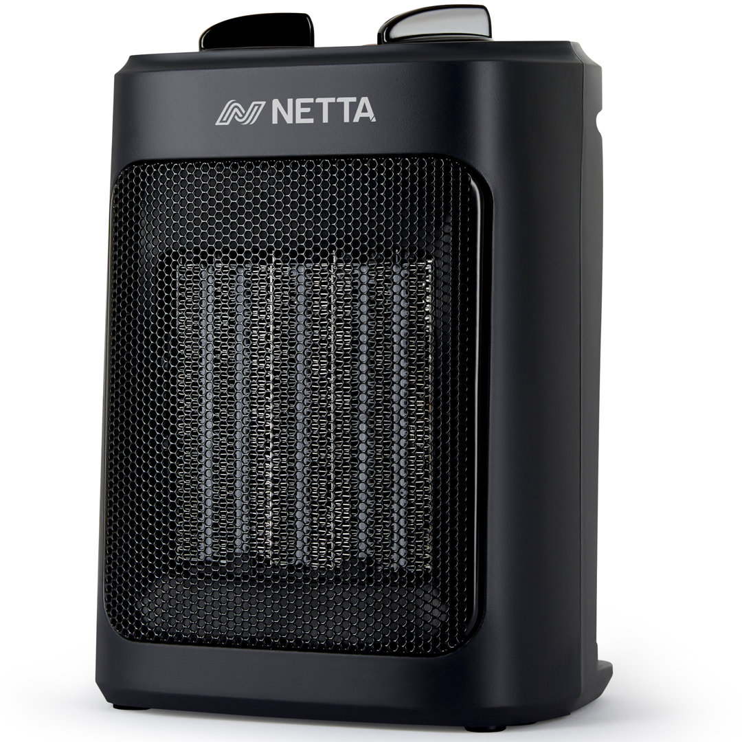 NETTA 2000W Mini Fan Heater with Adjustable Thermostat, 3 Heat Settings & Carry Handle
