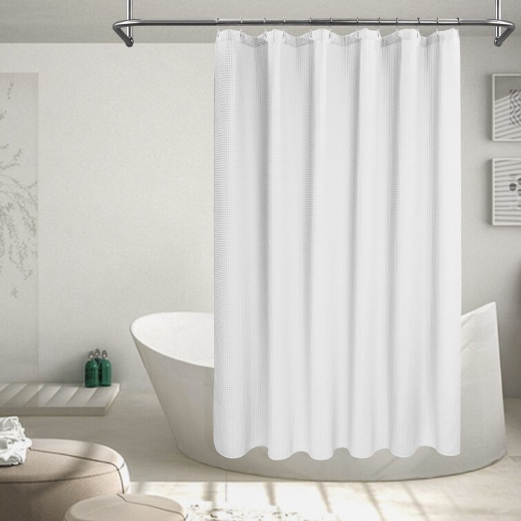 Kenney Medium Weight Peva Shower Curtain Liner with Pockets, White