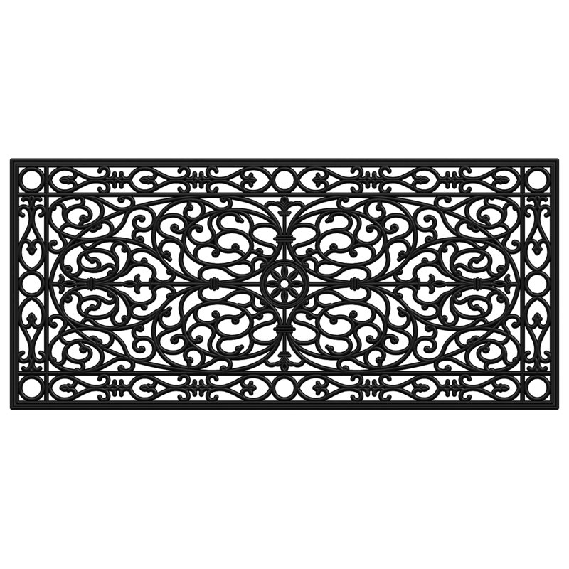 Schairer Non-Slip Outdoor Doormat, 22" W x 48" L, Black