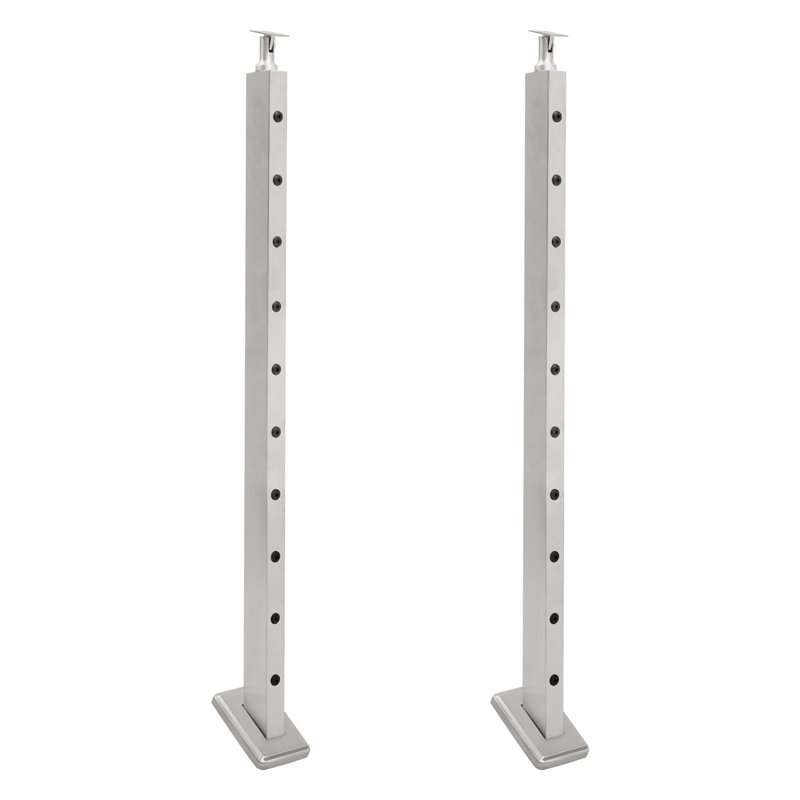 2Pcs Slope Cable Railing Posts, Cable Railing Post for 25-40 Degrees Slope, Silver