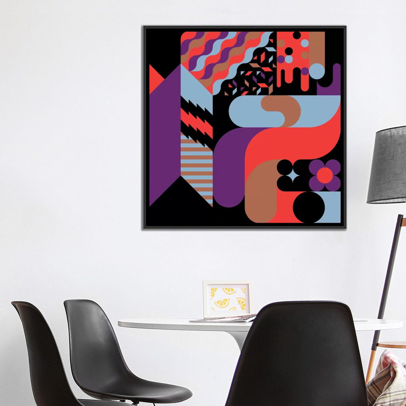 « note », impression sur toile, H 18 po x l 18 po x P 1,5 po, Toile avec cadre noir, Pas de tapis