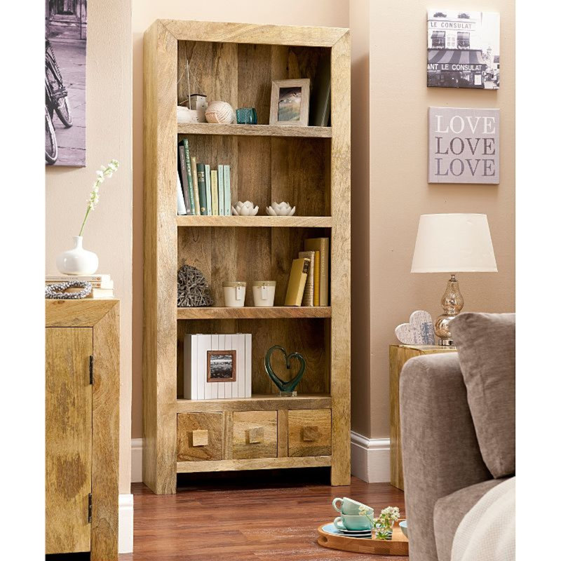 Quinton 175cm H x 75cm W Solid Wood Standard Bookcase, Light Mango
