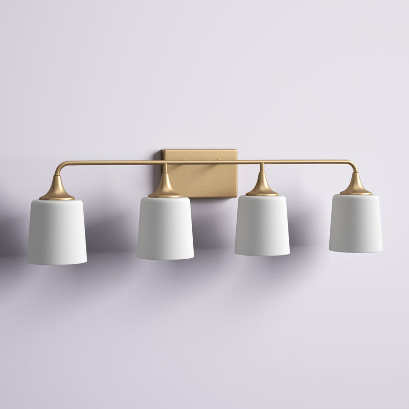 Éclairage pour meuble-lavabo à intensité variable à 4 lumières, Laiton vieilli