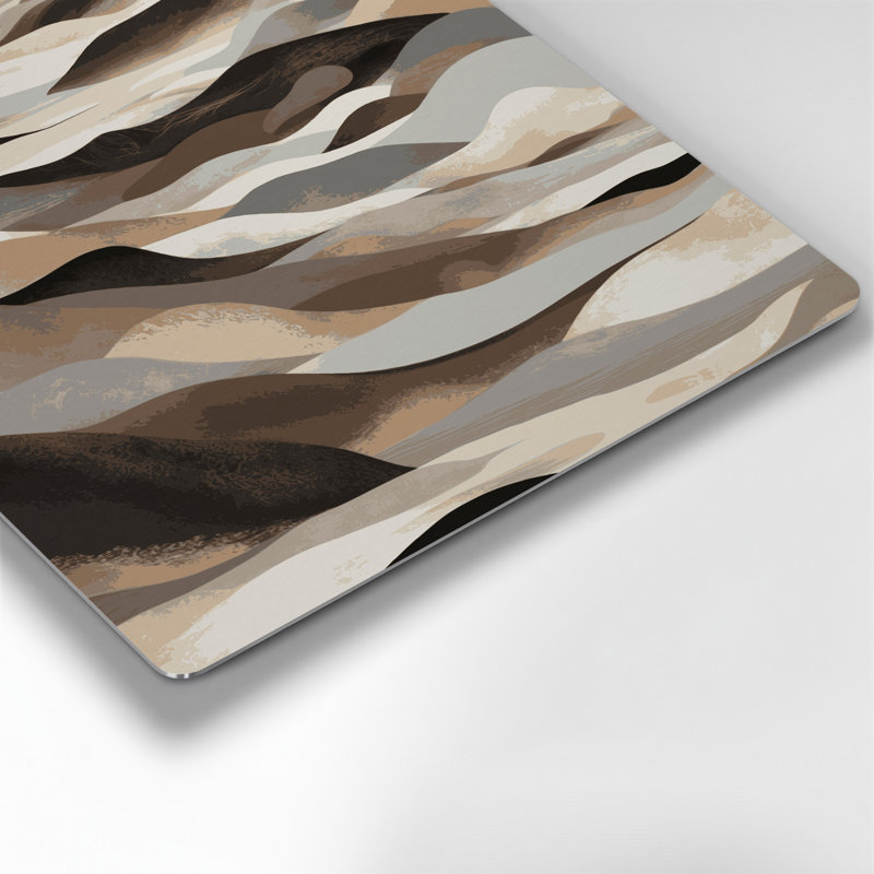 Abstrait paysage 81, art mural gris en métal, H 12 po x l 12 po