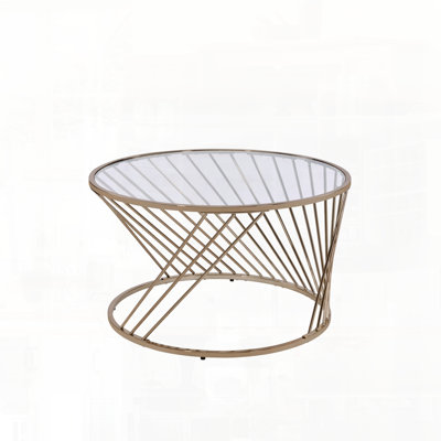 Table basse avec plateau en verre transparent et design fonctionnel élégant