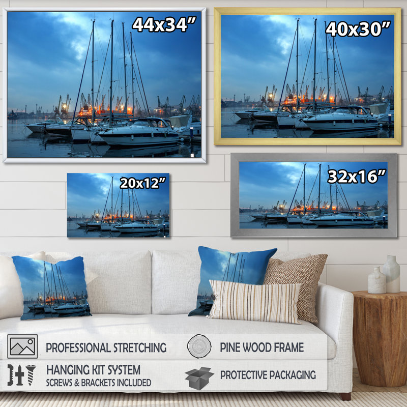 Photo Port Sérénité III sur toile, H 16 po x l 32 po x P 1 po, Toile tendue