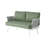 Mariano Steel Loveseat And Table, Off White+Green-542076902-542076896