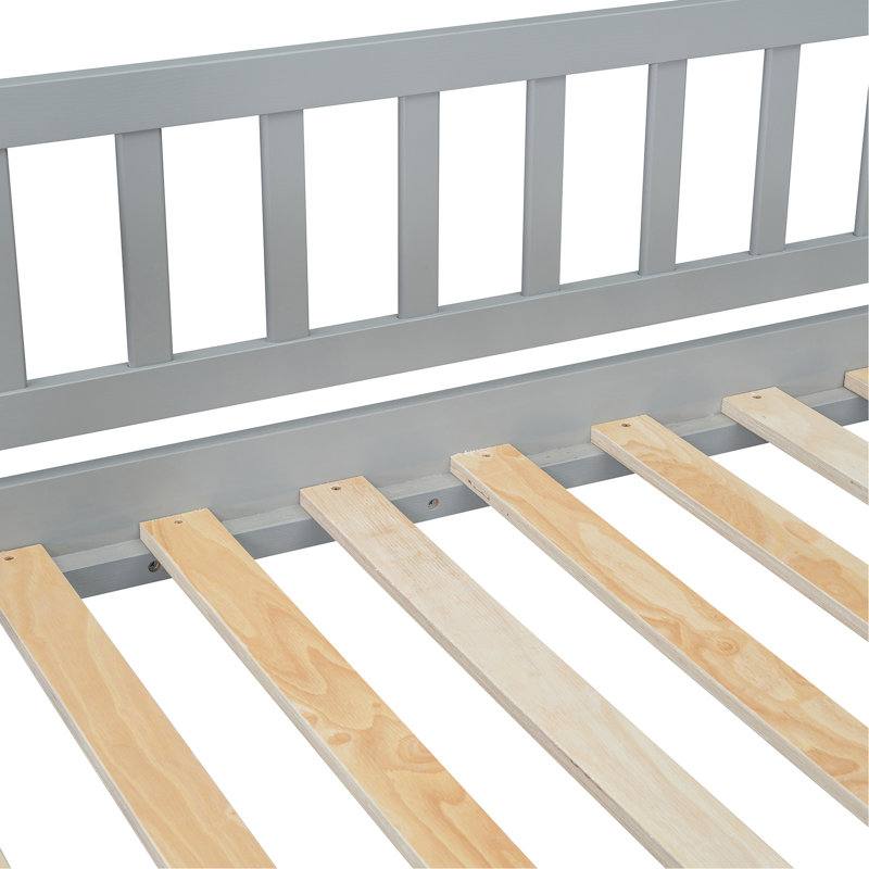 Twin Over Bunk Bed With Slide - Enhance ' Bedroom Fun White Aesthetics, Gray
