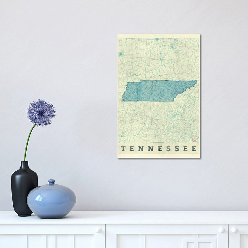 Tennessee Map by Hubert Roguski - Wrapped Canvas Print, 30.48 cm H x 45.72 cm W