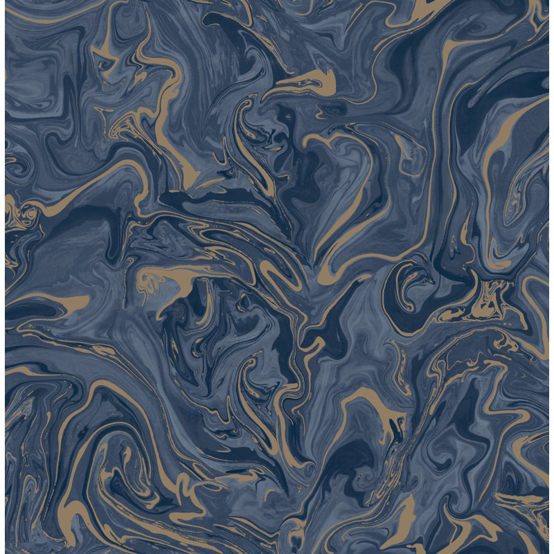 Distinctive Marble Wallpaper, Navy