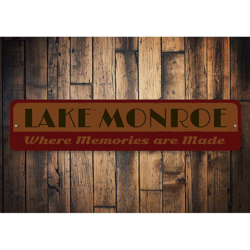 Plaque en métal Lake Memories, H 6 po x l 24 po x P 0,06 po