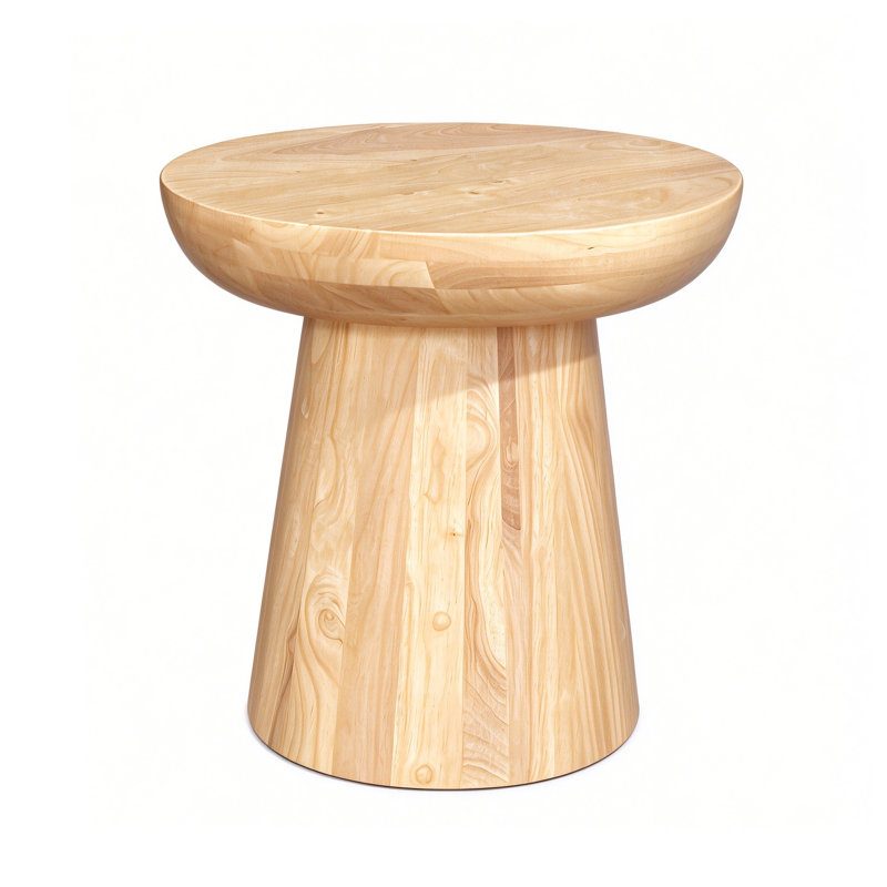 Solid Wood Top Solid Round Side Table Set