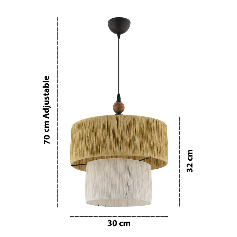 Chandelier, White/Camel