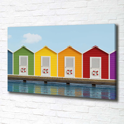 Beach Cabins - Wrapped Canvas Print