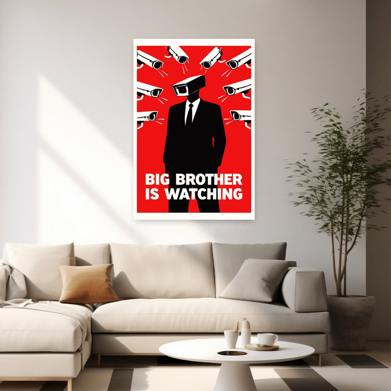 Big Brother Is Watching Modern Abstract Architecture Wall Art Print by Patryk Krygowski - Wrapped Canvas Print
