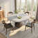 Gullveig Light Gray Kitchen Table For 4/6/8 Chairs Mid Century Modern Dining Tables