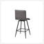 Élégant tabouret de comptoir pivotant en similicuir avec une rotation de 360 degrés et une base en métal durable, parfait pour les cuisines et les bars modernes.