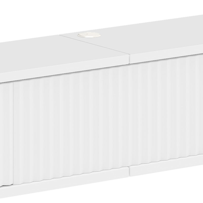 Wall Muonted TV Stand, 20cm H x 180cm L x 25cm W, White