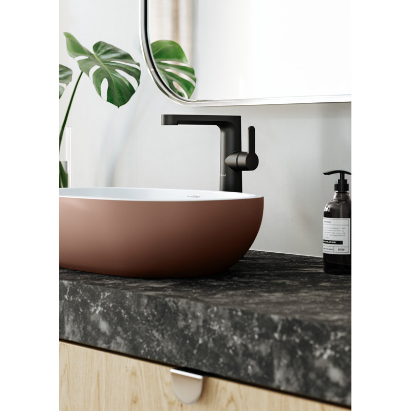 Robinet de lavabo haut à poignée simple Nibi, Noir