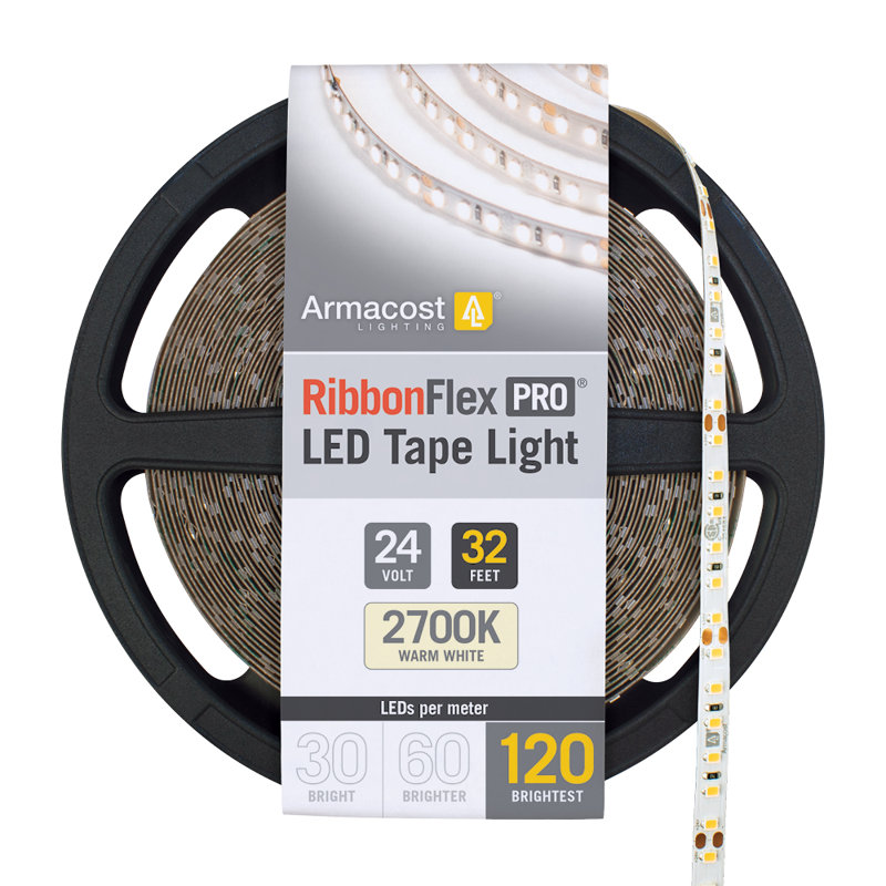 RibbonFlex Pro, 24 V, 5 000 K, 120 DEL / M, IP20, bande de lumière sous l'armoire 10 M, 32 Feet, 5000K